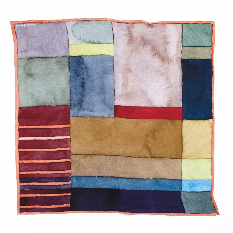 Silk Square Block scarf