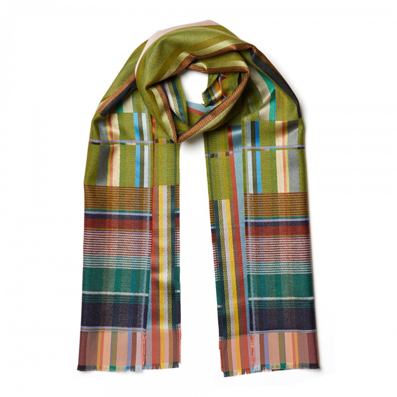 WALLACE+SEWELL - SILK+LAMBSWOOL SCARF - MARCELINE - GREY